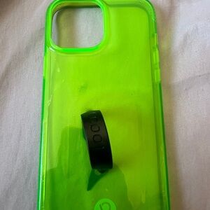 Bright Green Phone Case with Black Band